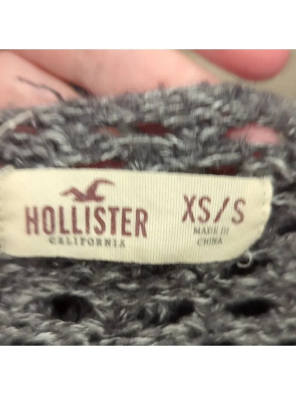 Hollister grey knit neck sweater